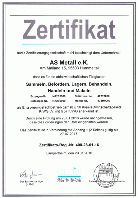 Zertifikat
